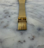 Pulsar Diamond Quartz by Seiko 1980s Gold Tone Black Dial Watch (Excellent Condition)