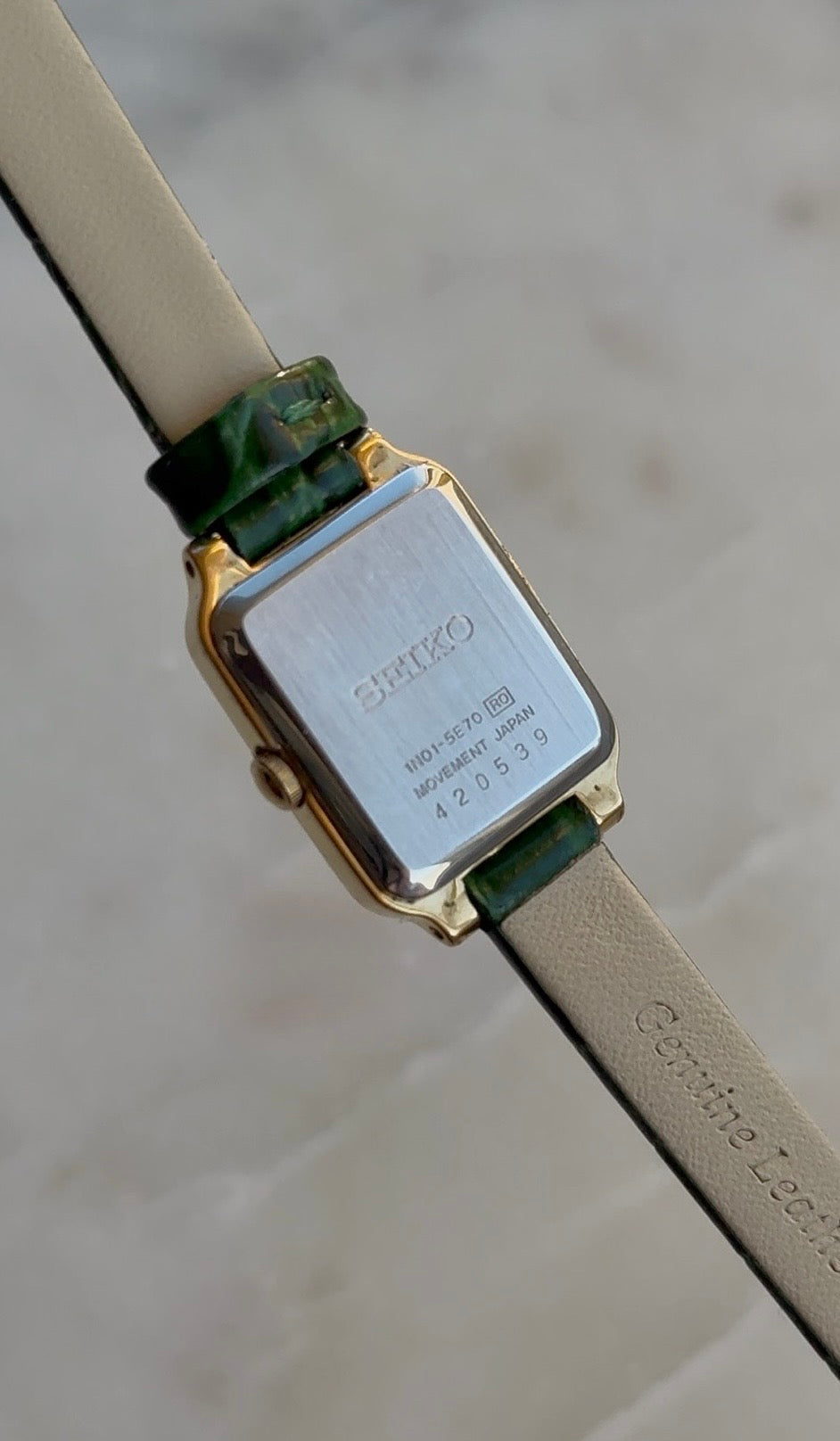 1994 Seiko Gold Tone Tank Watch