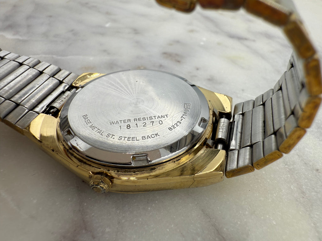 Seiko Quartz SQ 1980s Gold Tone Day Date Watch (Good condition)