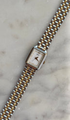 1991 Seiko Quartz Two Tone Bracelet Tank Watch