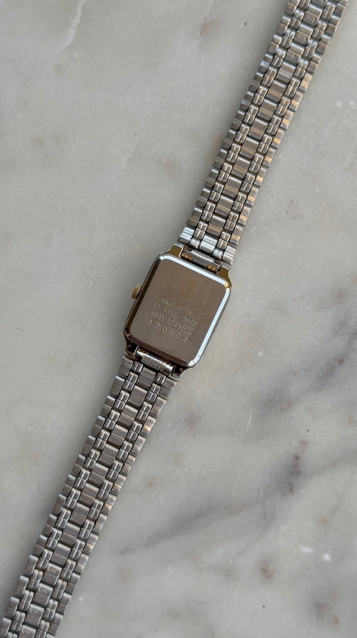 1991 Seiko Quartz Two Tone Bracelet Tank Watch