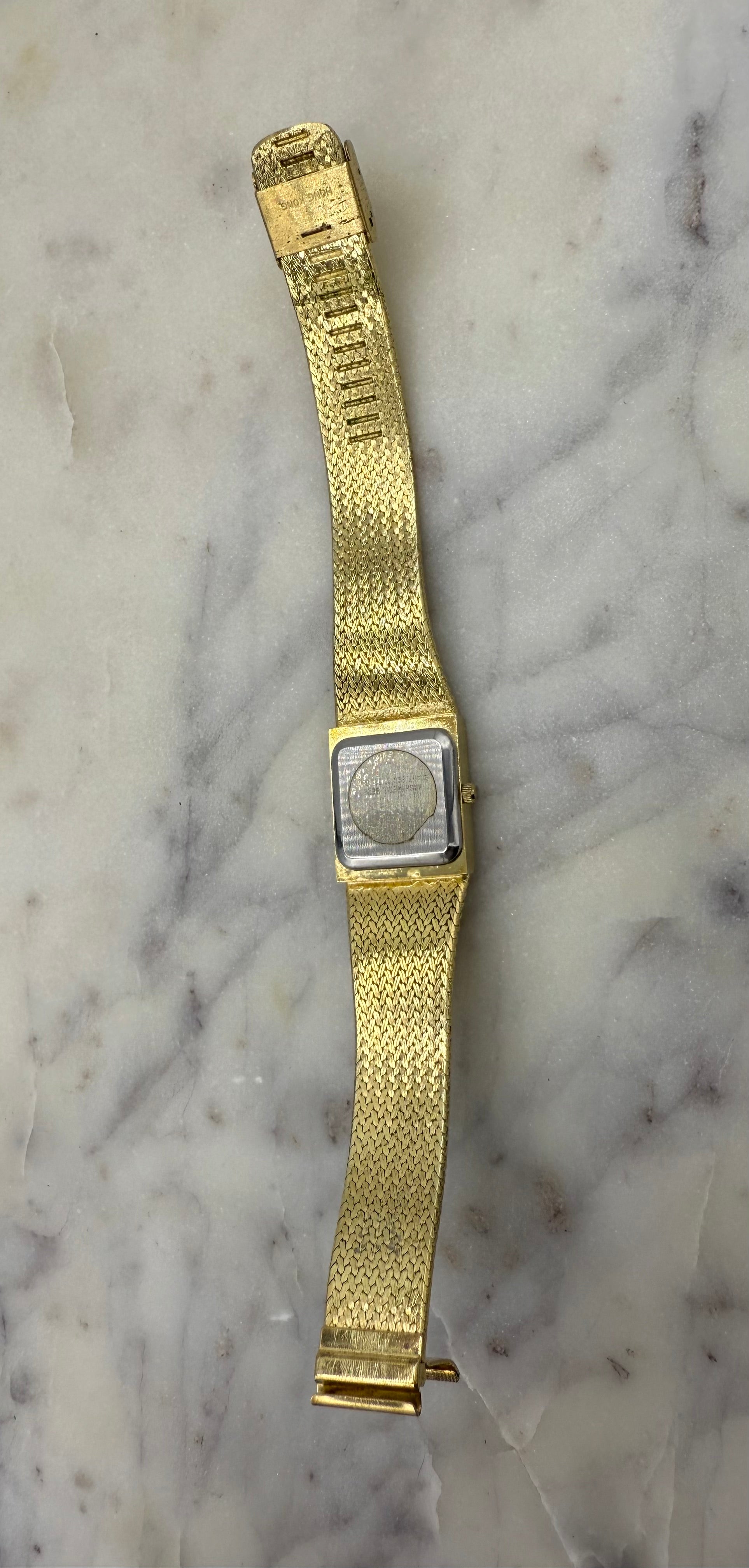 Benrus Diamond Quartz Vintage Gold tone 4 Diamond Watch (Near Mint)