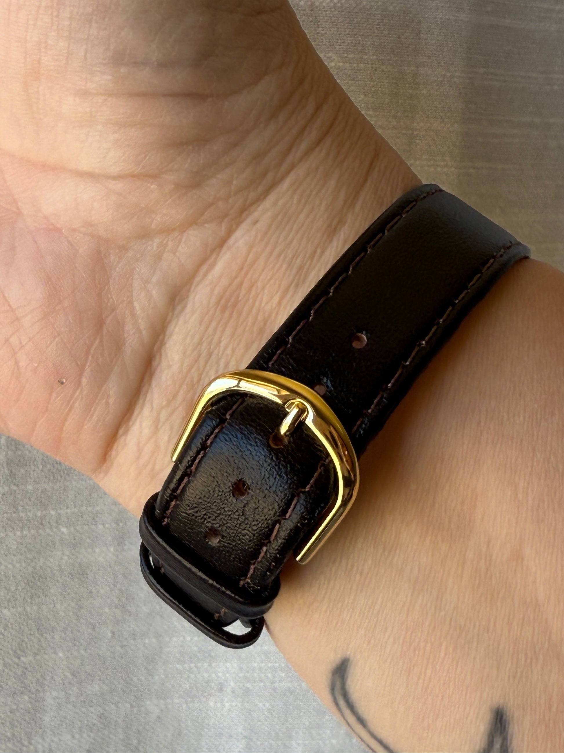 1980 Seiko Quartz Date Adjust “Very Thin” Gold Tone Watch