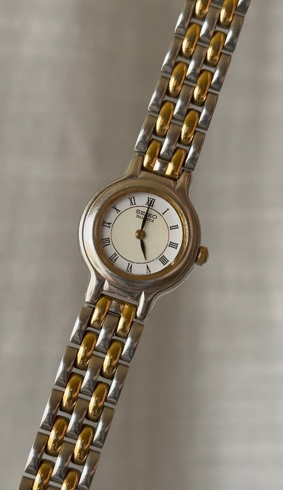 1991 Seiko Quartz Two Tone Roman Bracelet Watch