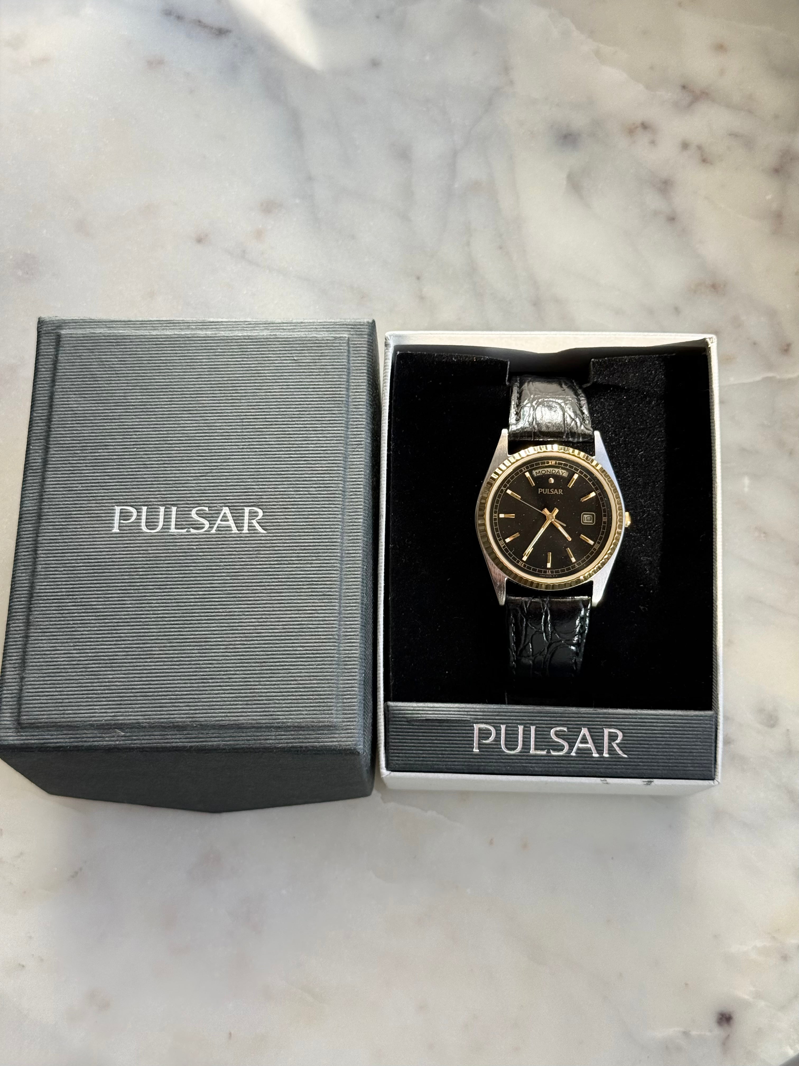 1996 Pulsar Quartz By Seiko “President” Day Date Watch