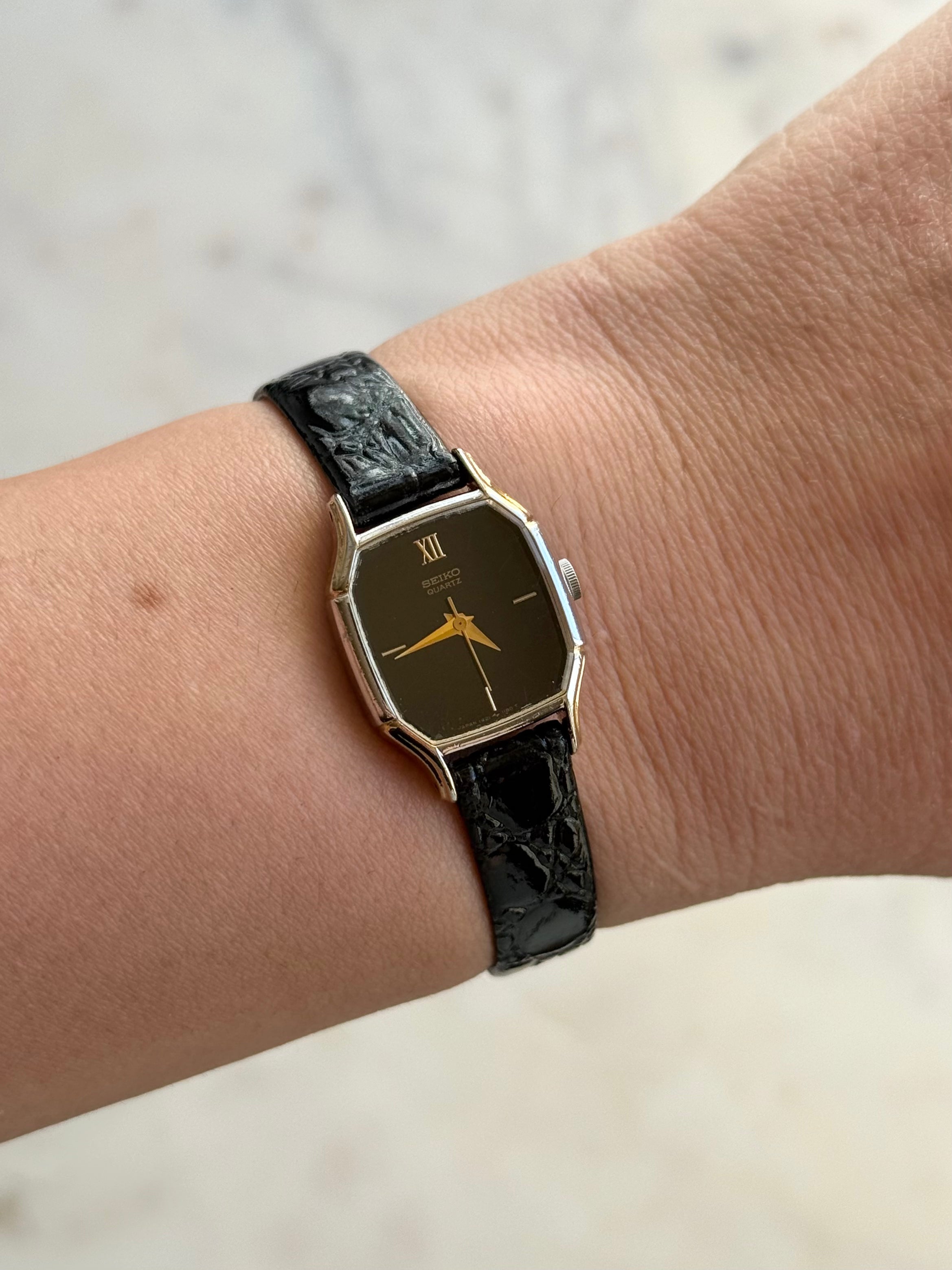 1983 Seiko Quartz Two Tone Tonneau Tank Watch