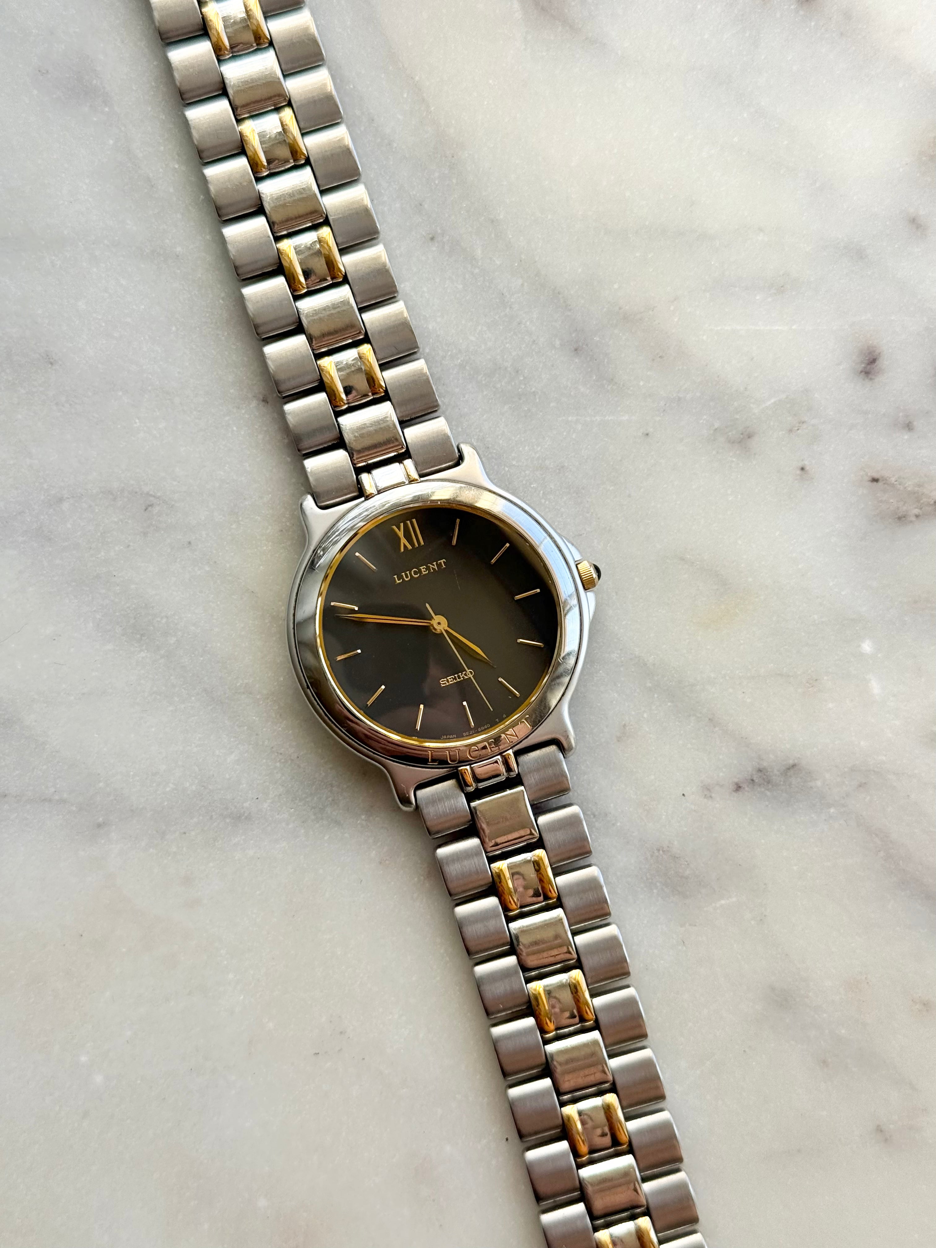 1988 Seiko Lucent Quartz Two Tone Watch