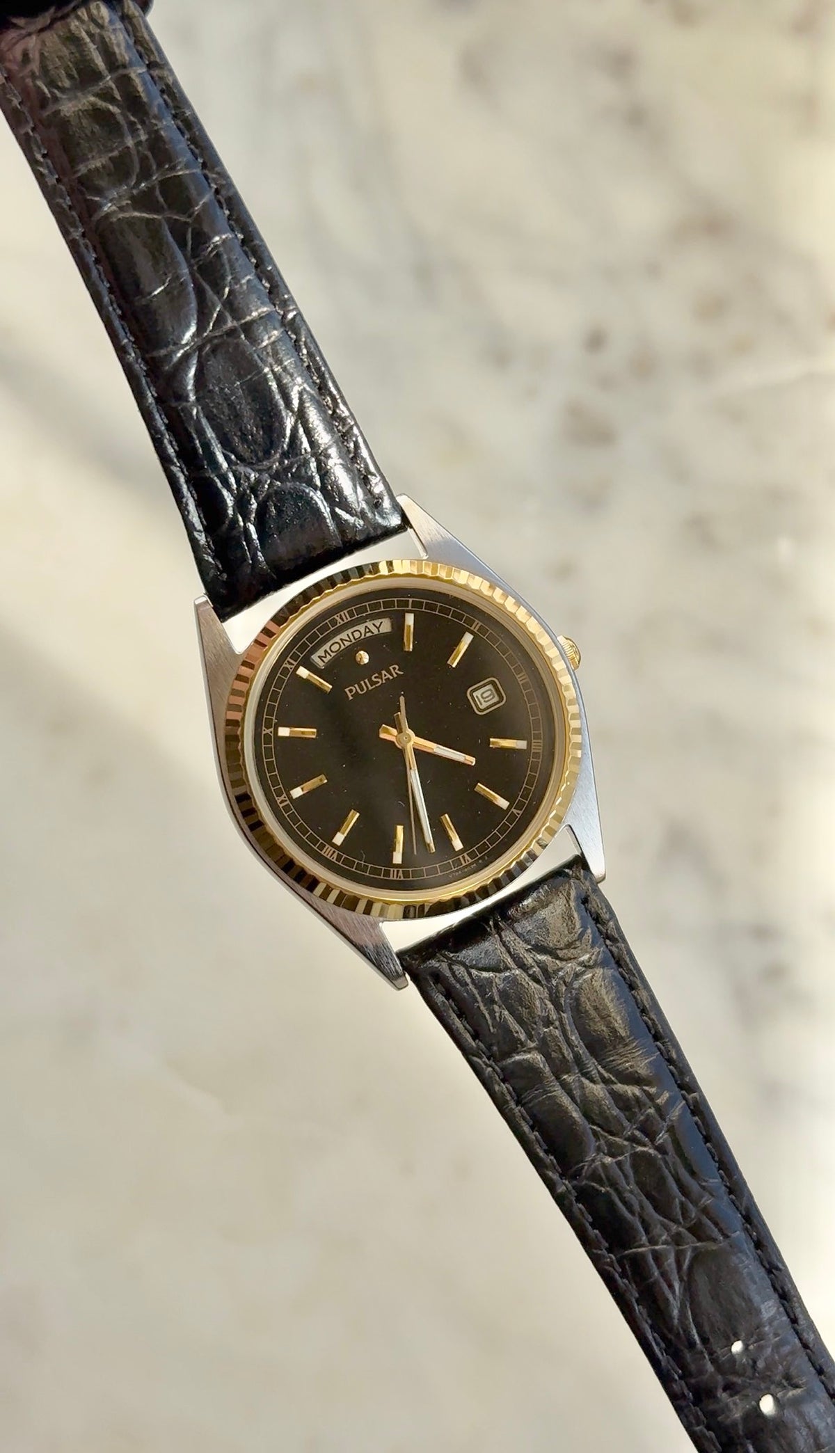 1996 Pulsar Quartz By Seiko “President” Day Date Watch