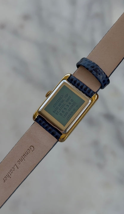 1980 Seiko Quartz Gold Tone Tank Watch