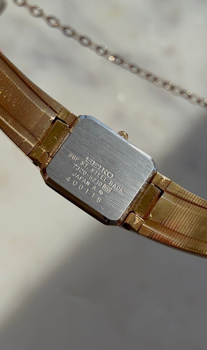 1984 Seiko Quartz Gold Tone Tank Watch
