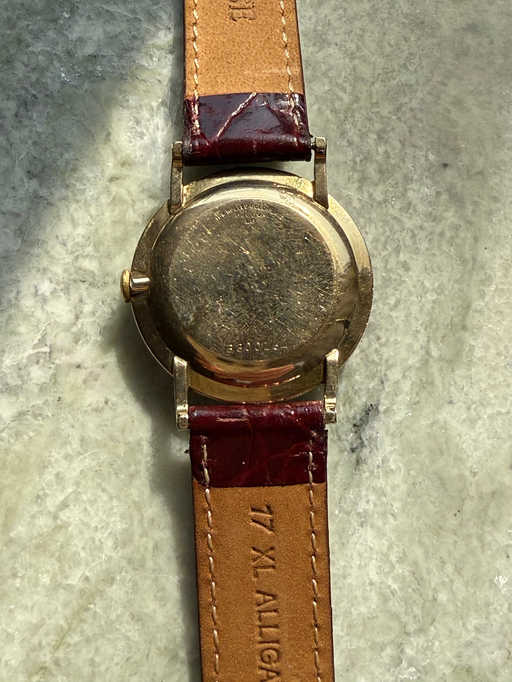 1956 Bulova 10k RGP Patina Dial Small Seconds Mechanical Watch