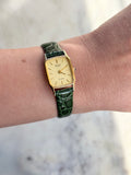 1983 Seiko Quartz Exceline Gold Plated Tank Watch