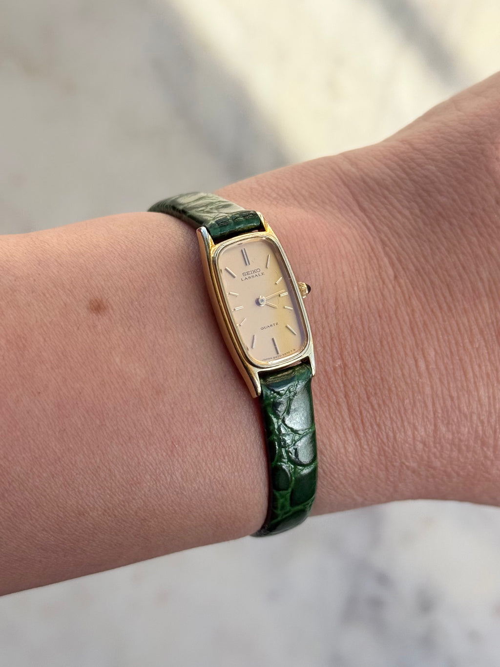 1981 Seiko Lassale Quartz Tonneau Tank Watch