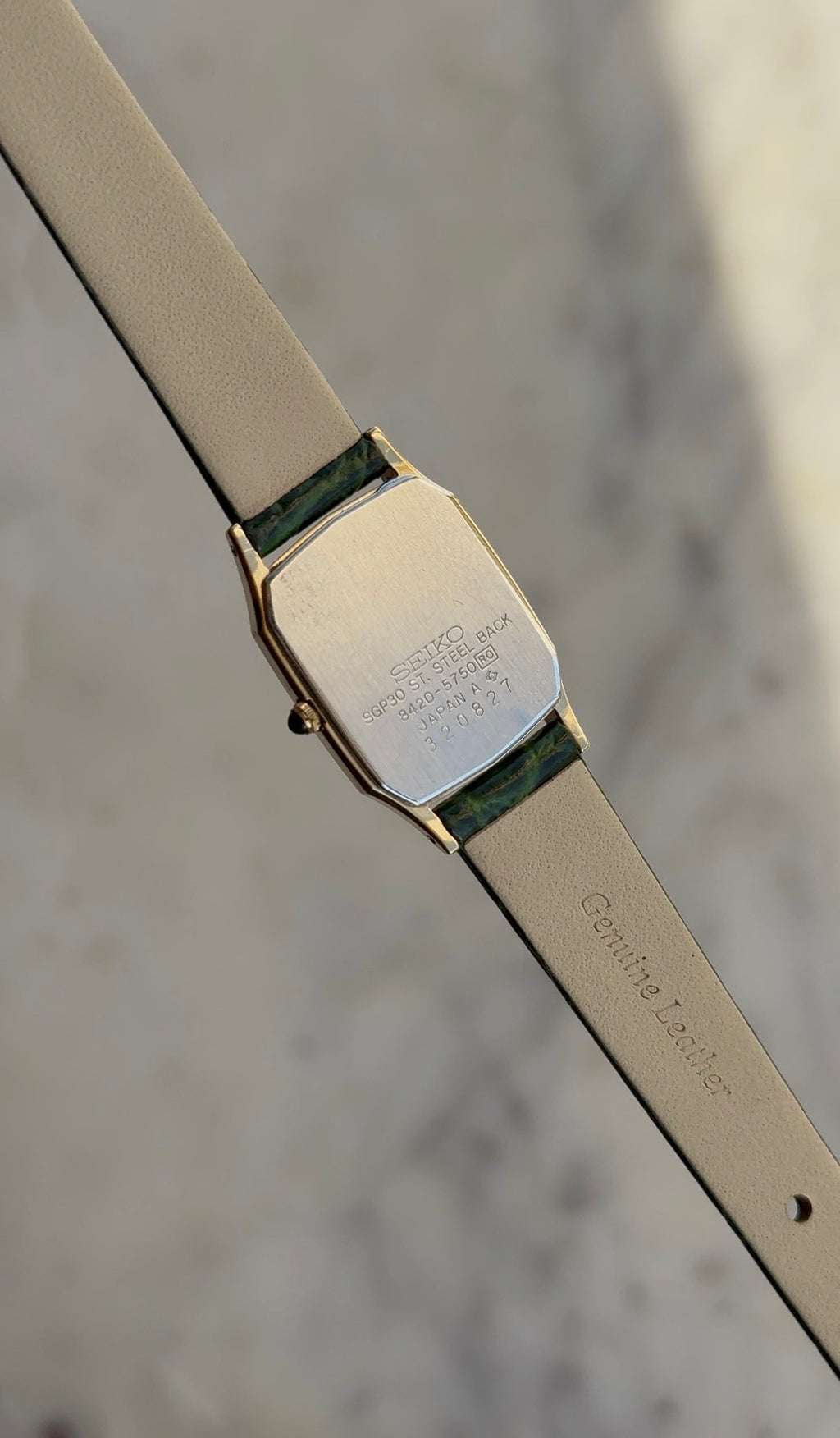 1983 Seiko Quartz Exceline Gold Plated Tank Watch
