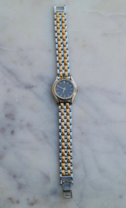 Vintage Seiko Quartz Watch Dual Tone Steel Band