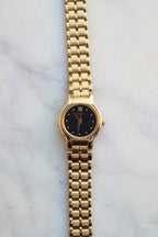Seiko Quartz Watch Gold Tone Black Analog (NEAR MINT)