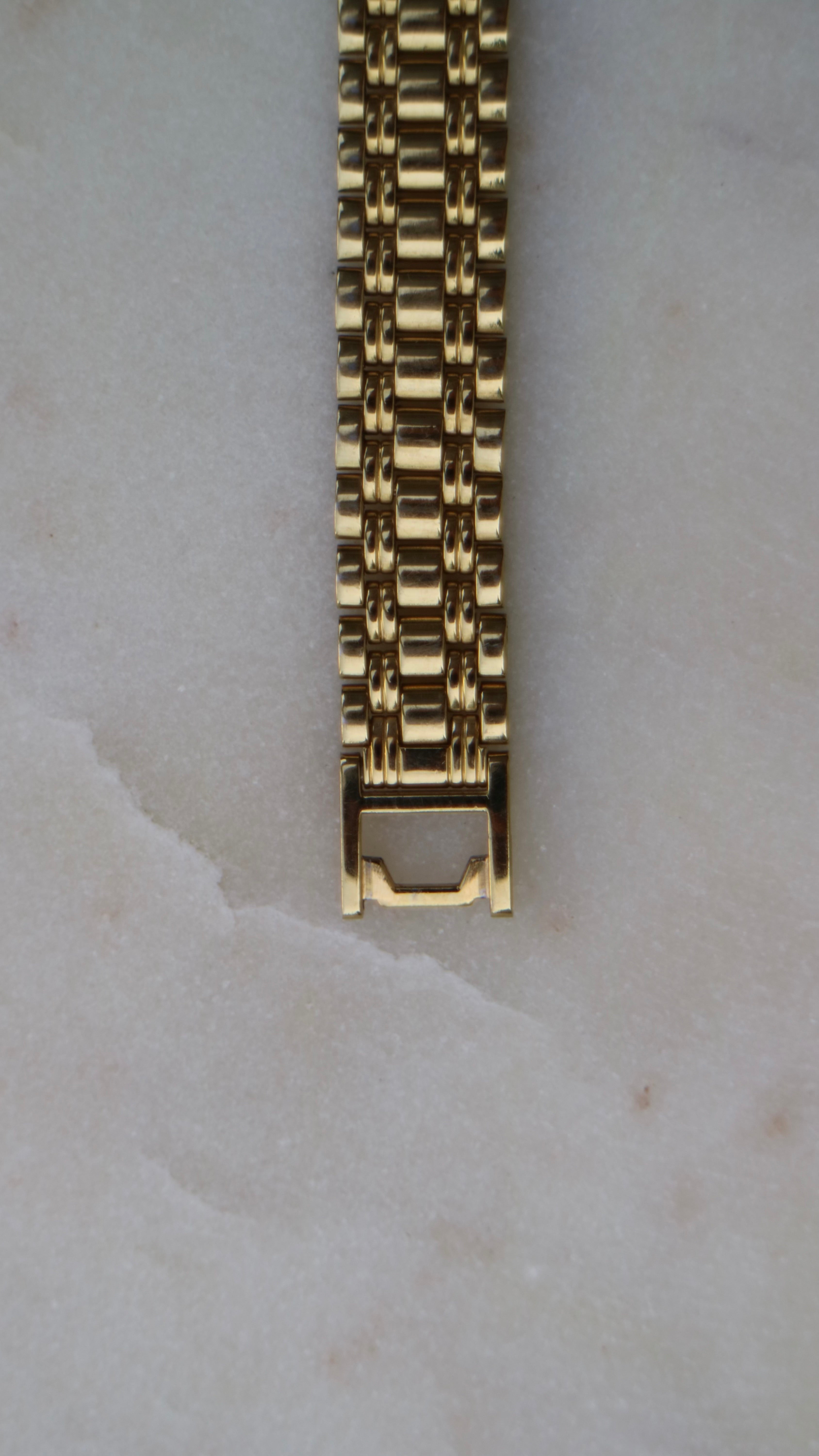Seiko Vintage Women's 17mm Gold Tone Tank Watch with Gold Dial