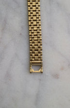 Seiko Vintage Women's 17mm Gold Tone Tank Watch with Gold Dial