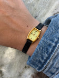 1996 Seiko Tonneau Tank Gold Tone Watch