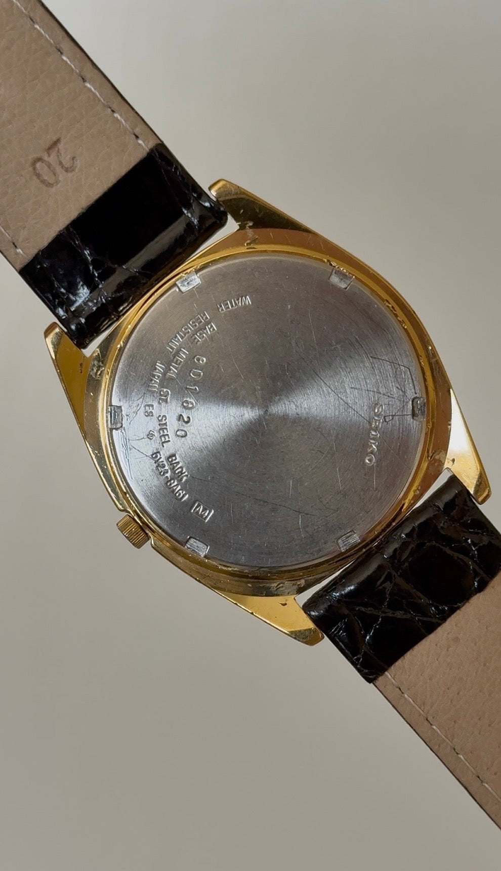 1988 Seiko Quartz SQ “President” Day Date Gold Tone Watch