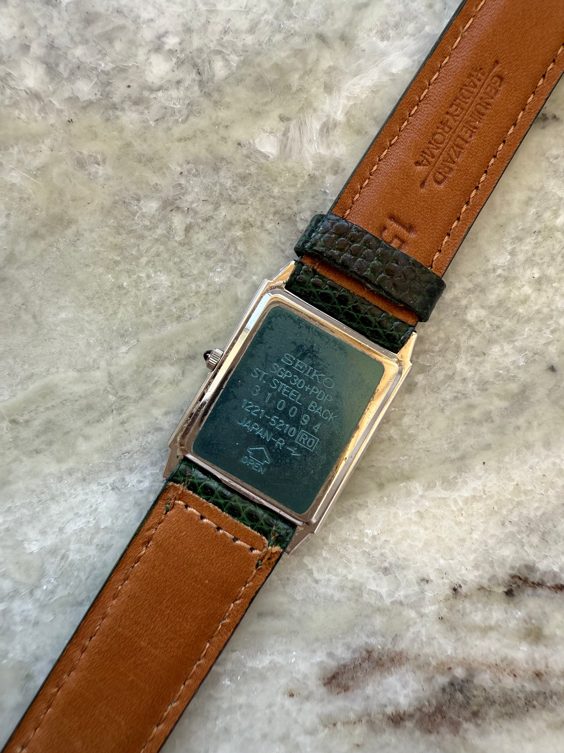 1983 Seiko Exceline Quartz Two Tone Tank Watch