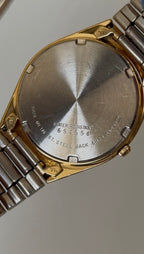 1986 Seiko Quartz SQ Gold Tone Day Date Watch