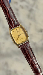 1988 Seiko Exceline Quartz Gold Plated Tonneau Tank Watch