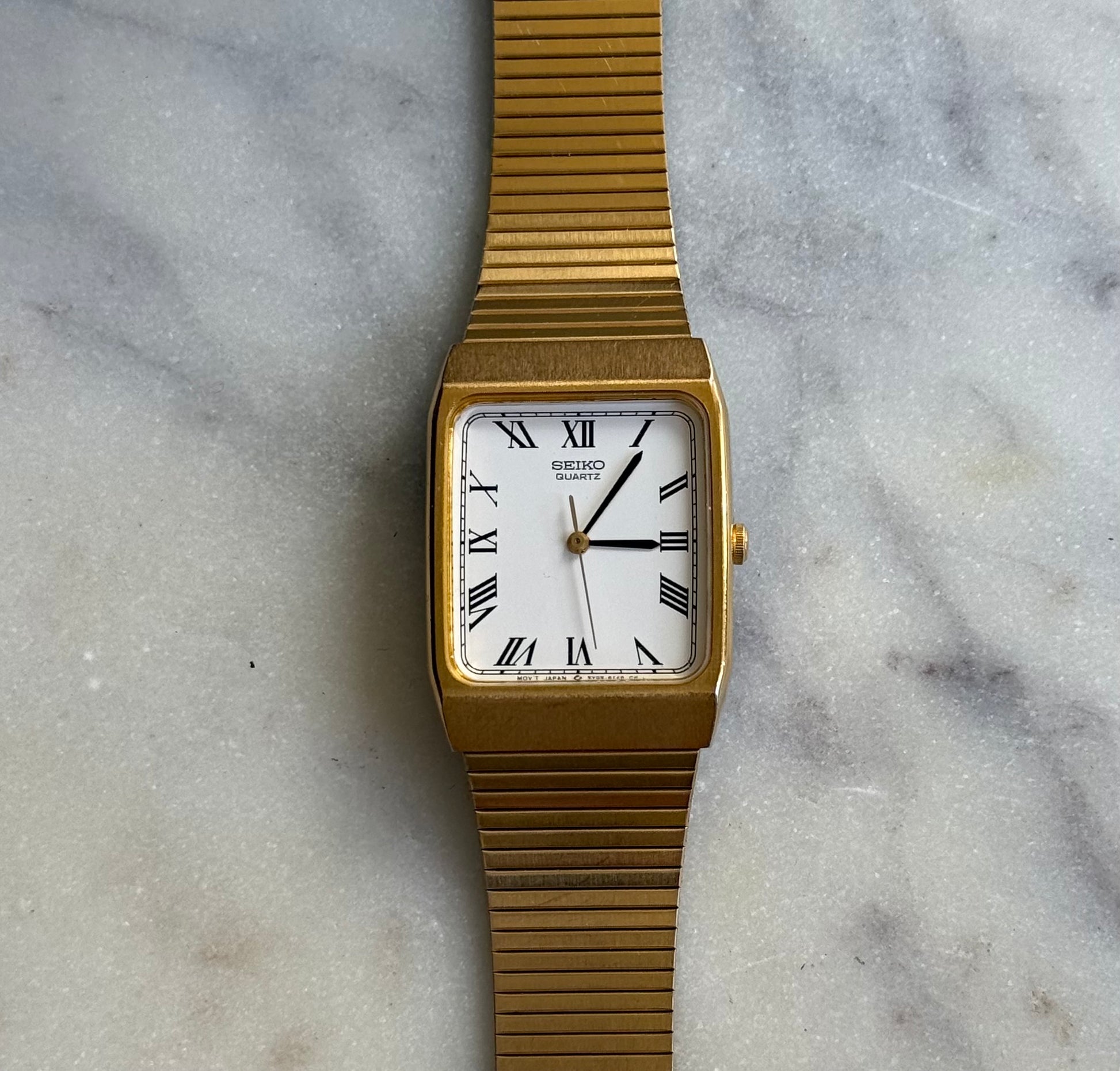 Seiko Quartz Rare 89’ Roman Numeral Tank Watch (Near Mint)
