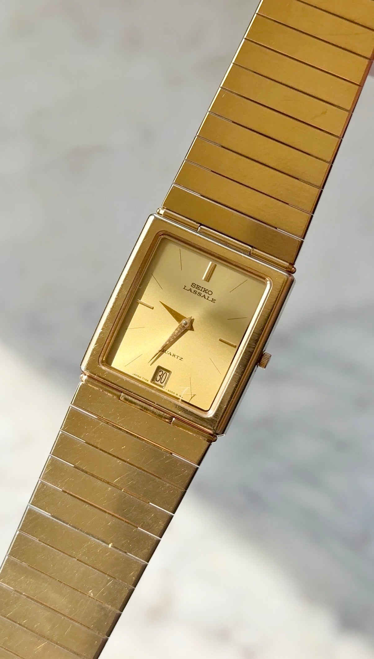 1982 Seiko Lassale Quartz Date Just Tank Watch