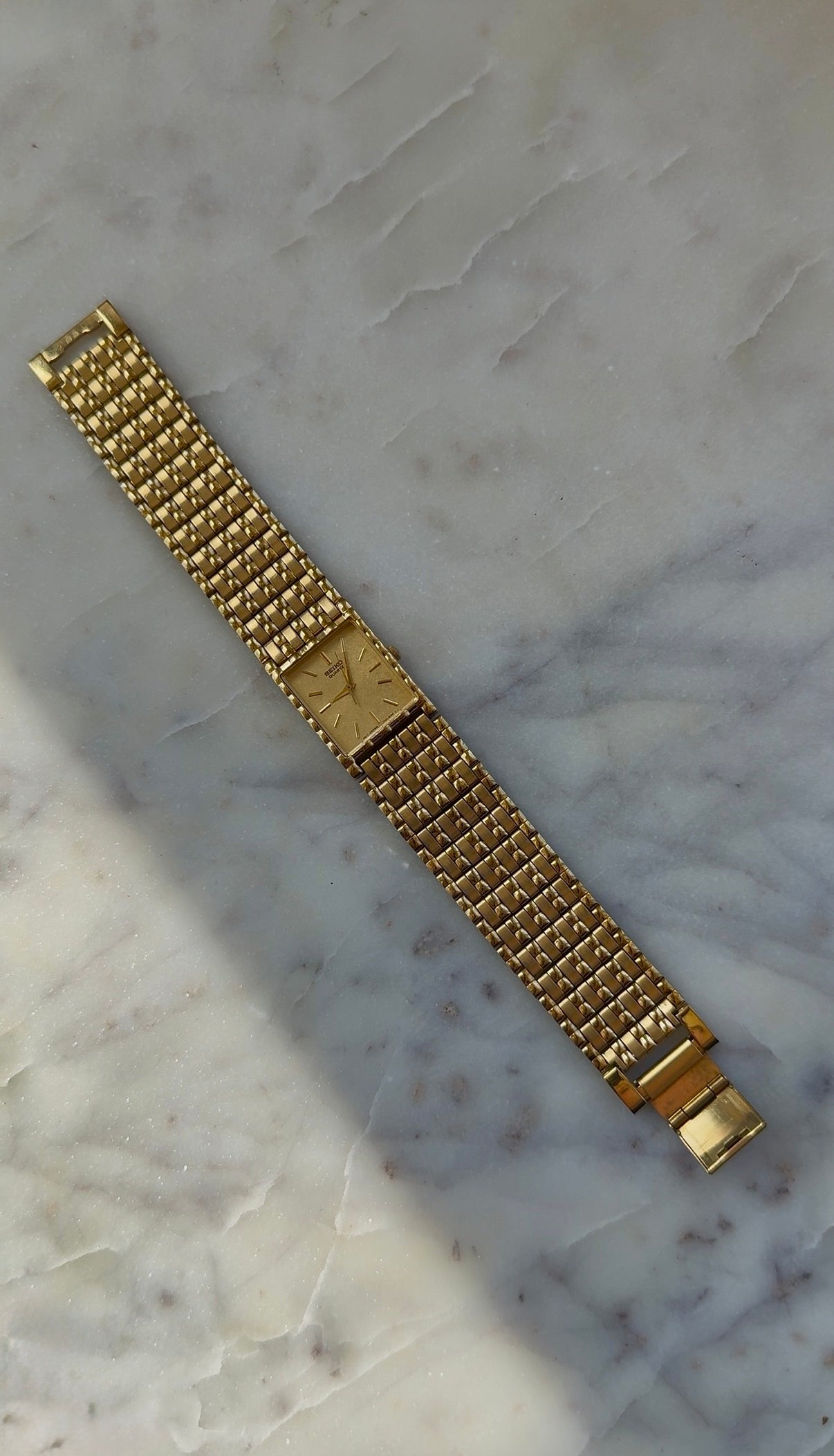 1993 Seiko Quartz Gold Tone Tank Watch