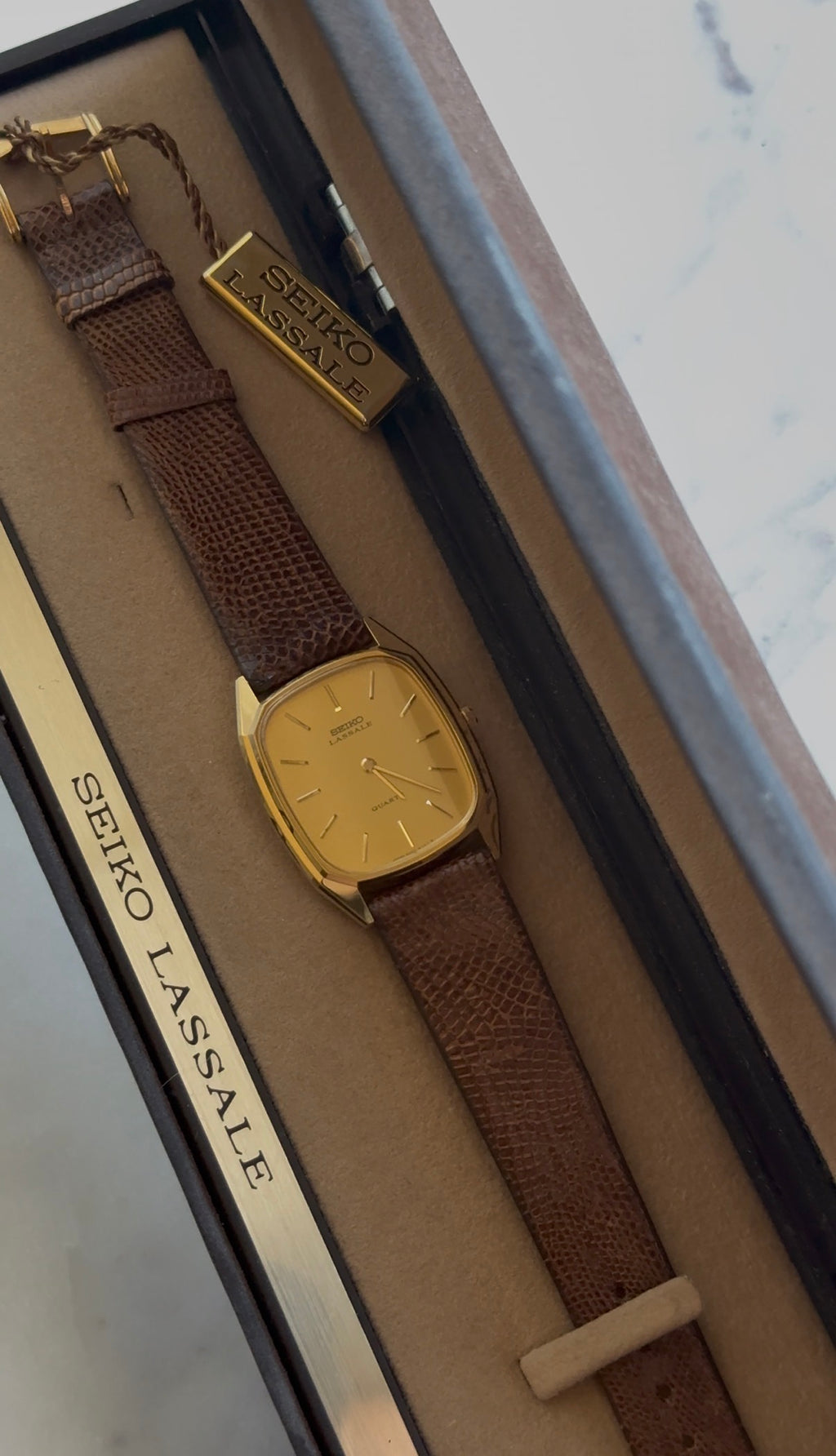 1980 (NOS) Seiko Lassale Quartz Tonneau Tank Watch