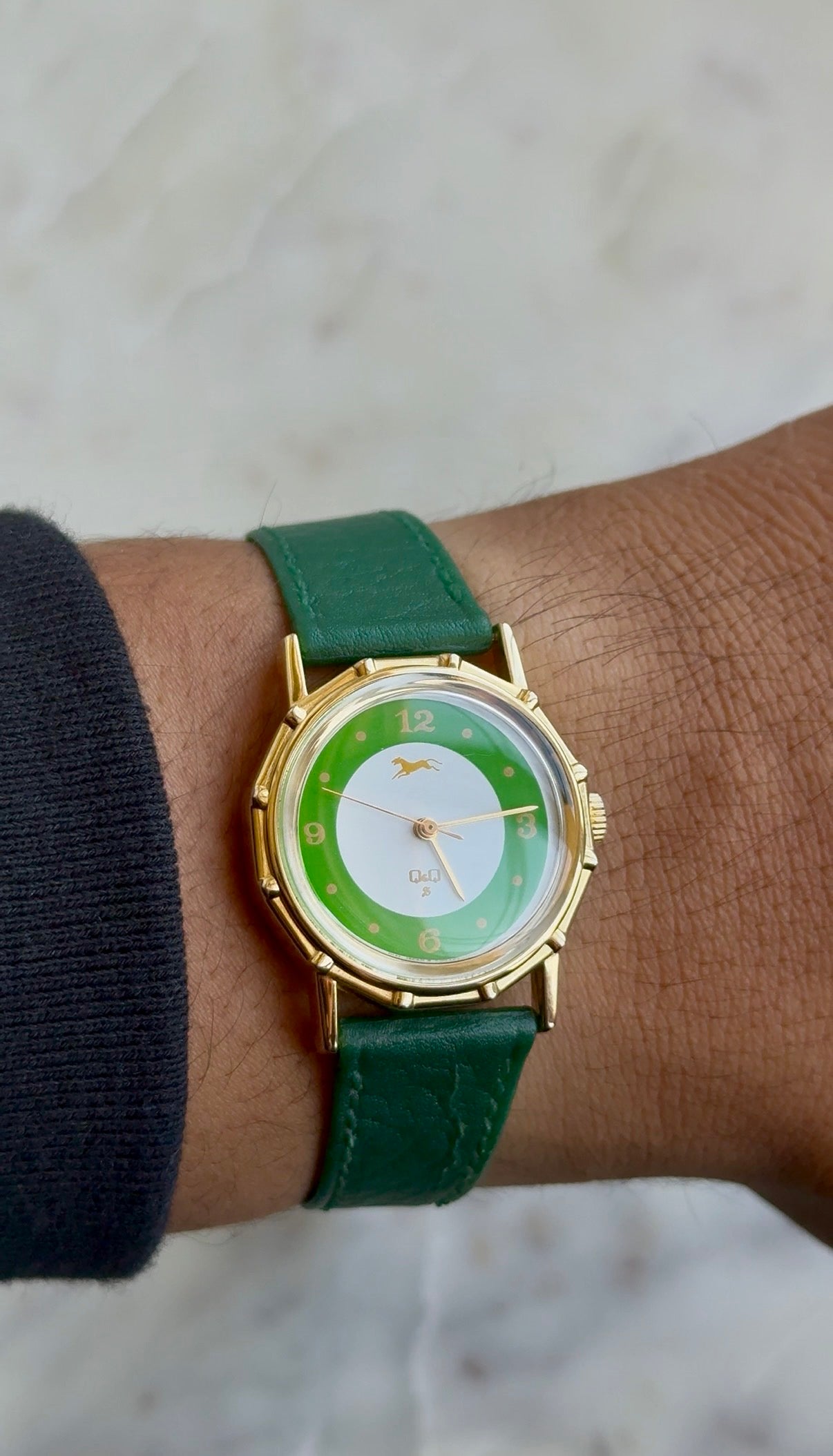 1980’s (NOS) Q&Q By CITIZEN Bamboo Bezel Mechanical Watch