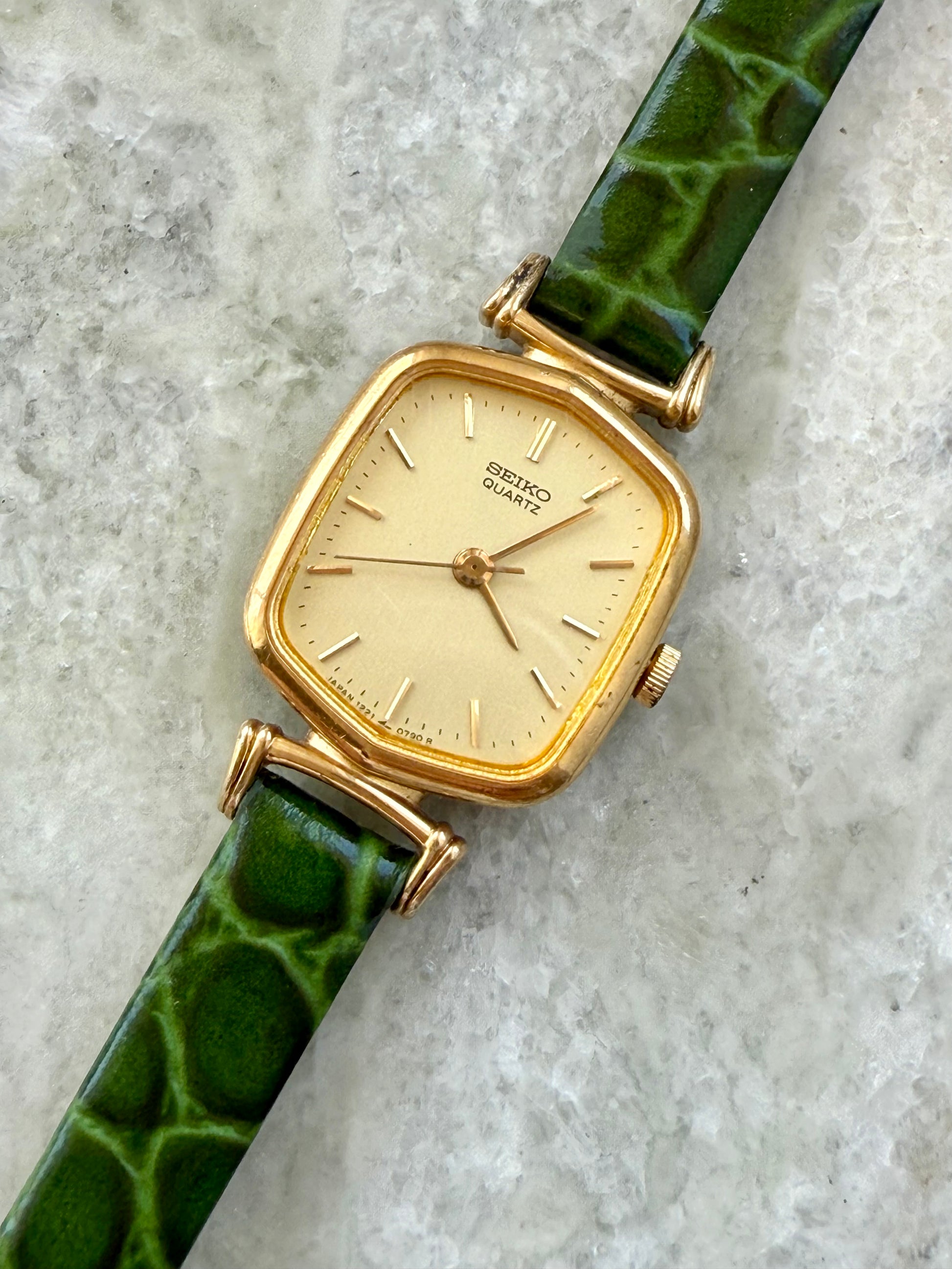 1987 Seiko Quartz Gold Plated Hexagon Watch