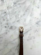 Seiko Vintage Gold Dial Gold Tone Rectangle - 10mm Brown Leather Strap - New Battery - Fits up to 6.5 wrist