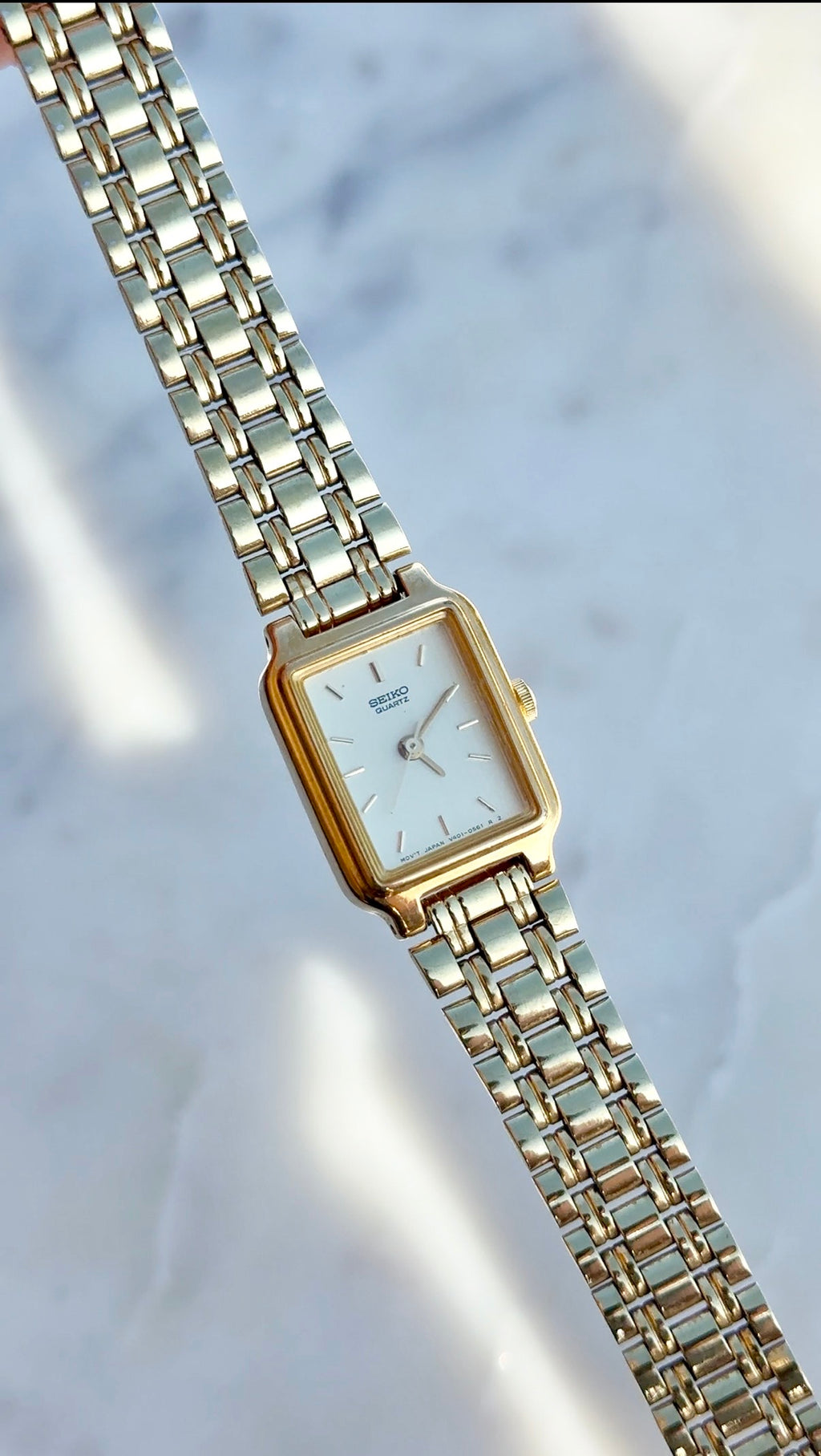 1990 Seiko Quartz Gold Tone Tank Watch