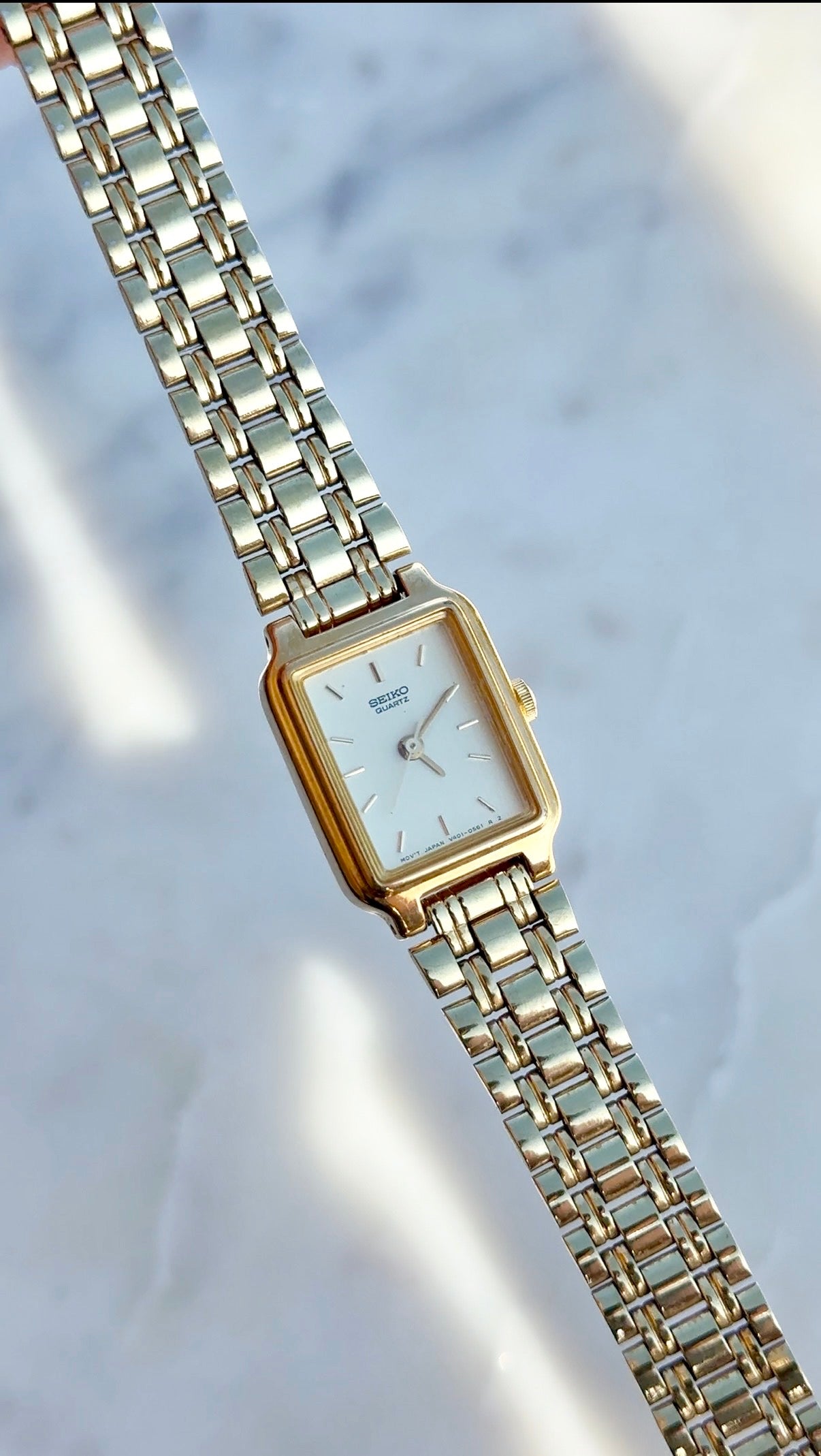 1990 Seiko Quartz Gold Tone Tank Watch