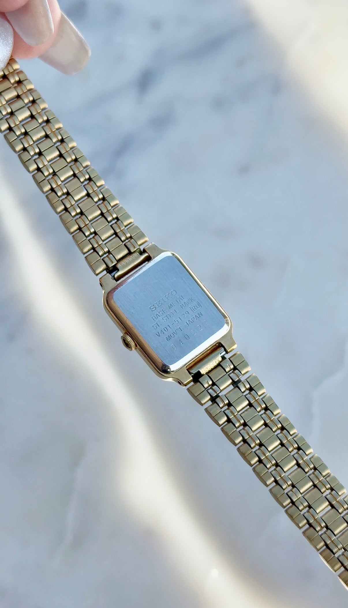 1990 Seiko Quartz Gold Tone Tank Watch
