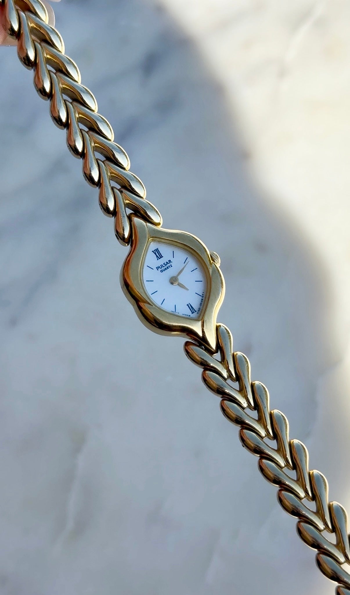 1993 Pulsar Quartz By SEIKO Gold Tone Bracelet Watch