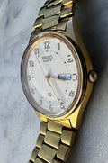 Seiko Vintage 1980 Quartz Gold Tone Day Date Watch