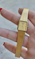 1984 Seiko Quartz Gold Tone Tank Watch