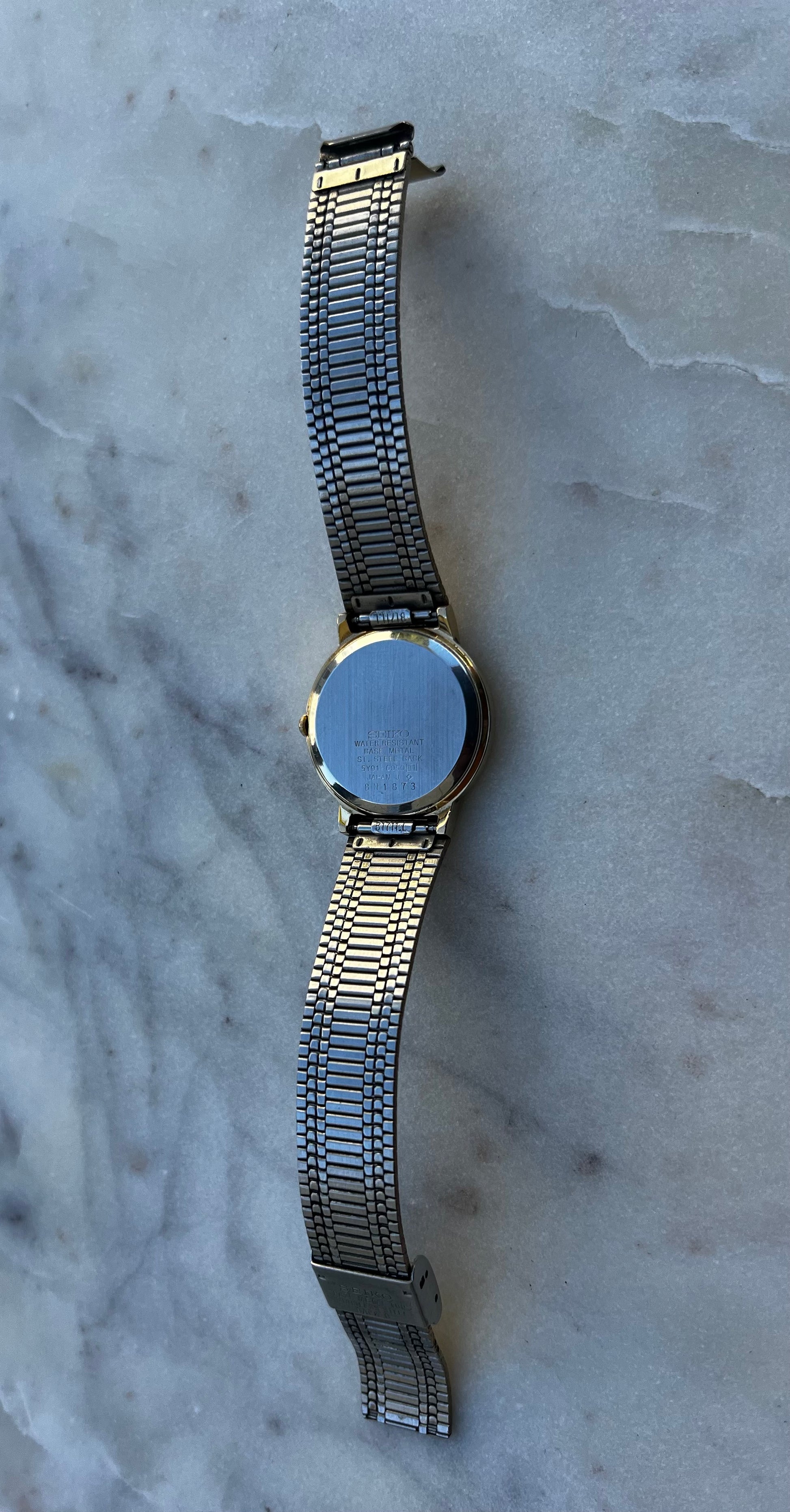 Seiko Vintage Black Dial Gold Tone Watch