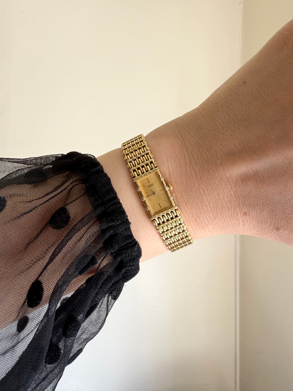 Seiko Gold Tone Vintage Gold Dial Quartz Watch