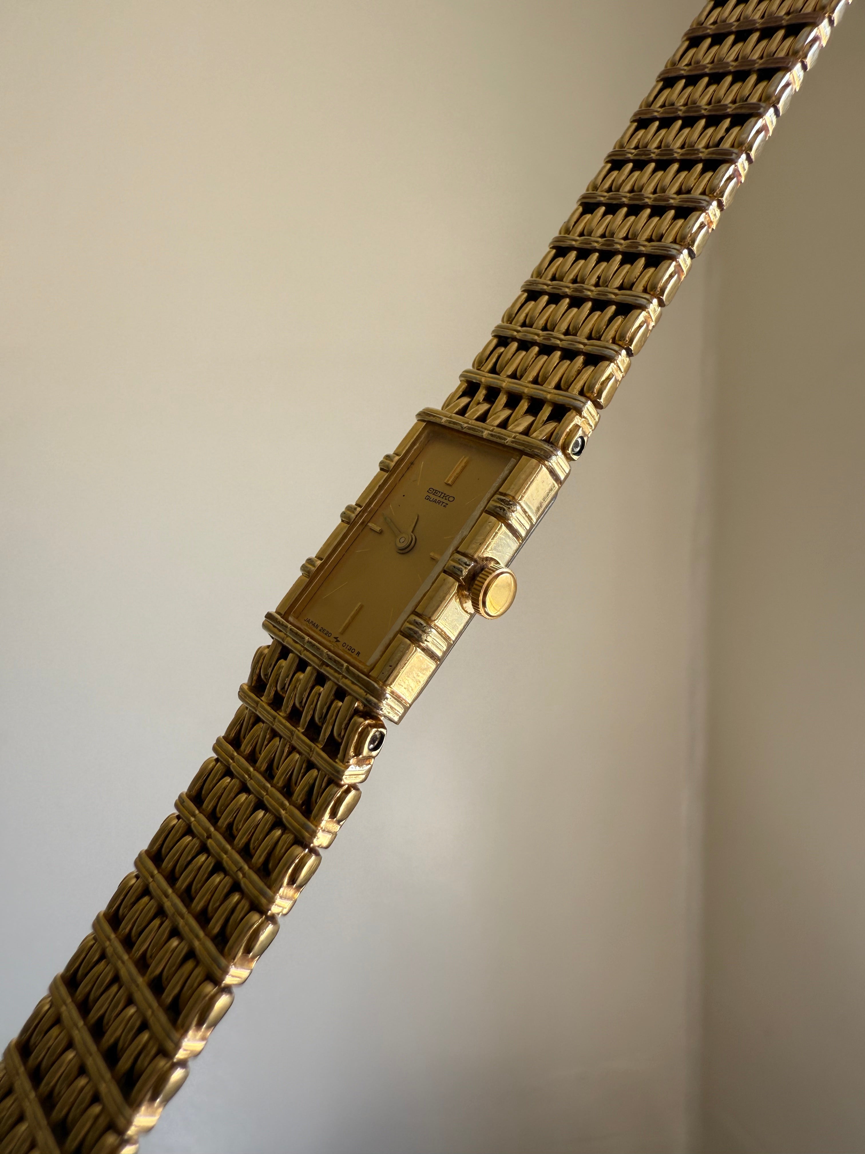Seiko Gold Tone Vintage Gold Dial Quartz Watch