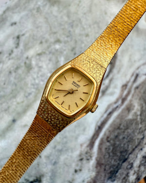 1995 Seiko Quartz Hexagon Gold Tone Watch