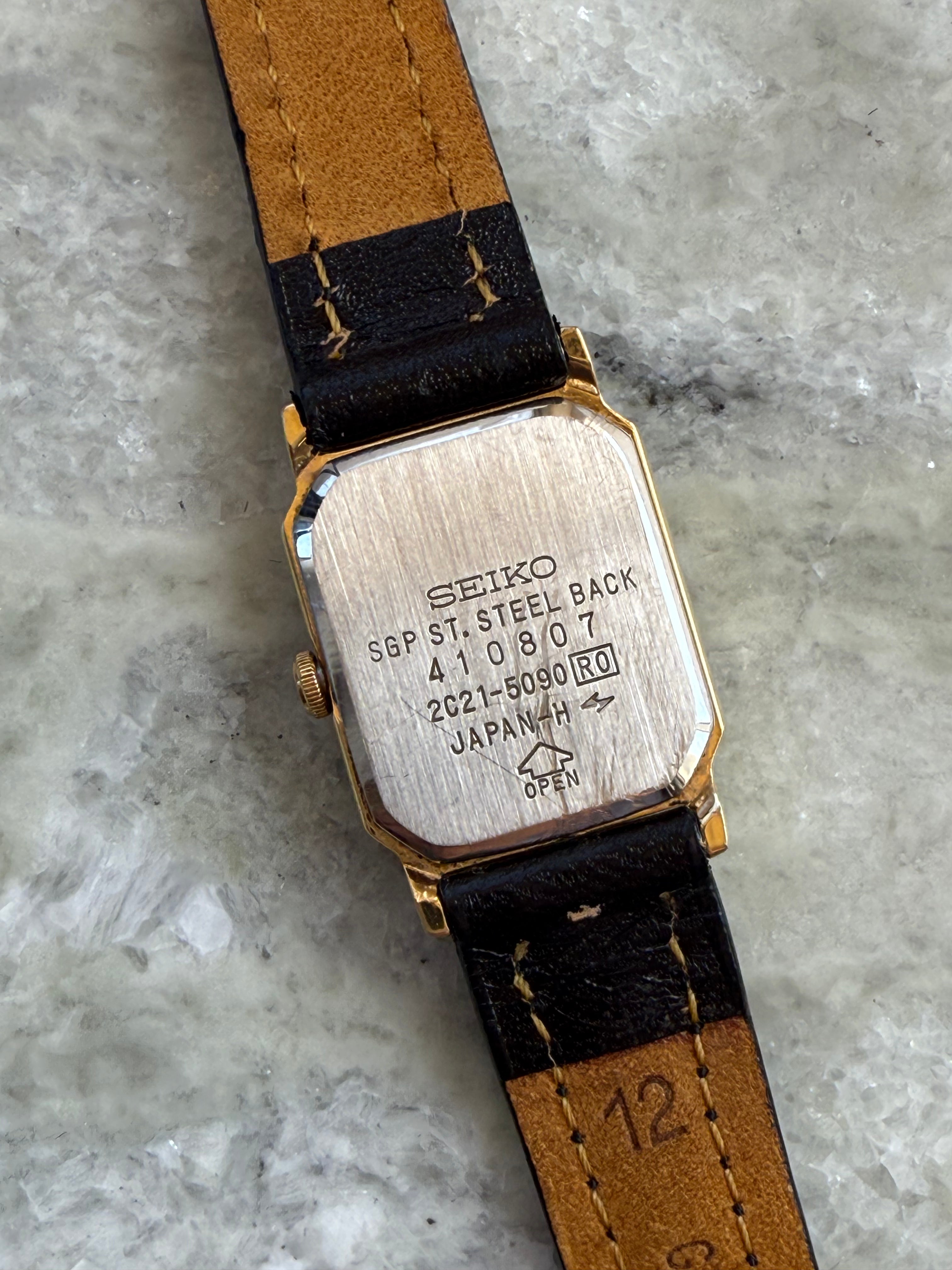 1984 Seiko Quartz Gold Plated Octagon Tank Watch – River Moons Vintage
