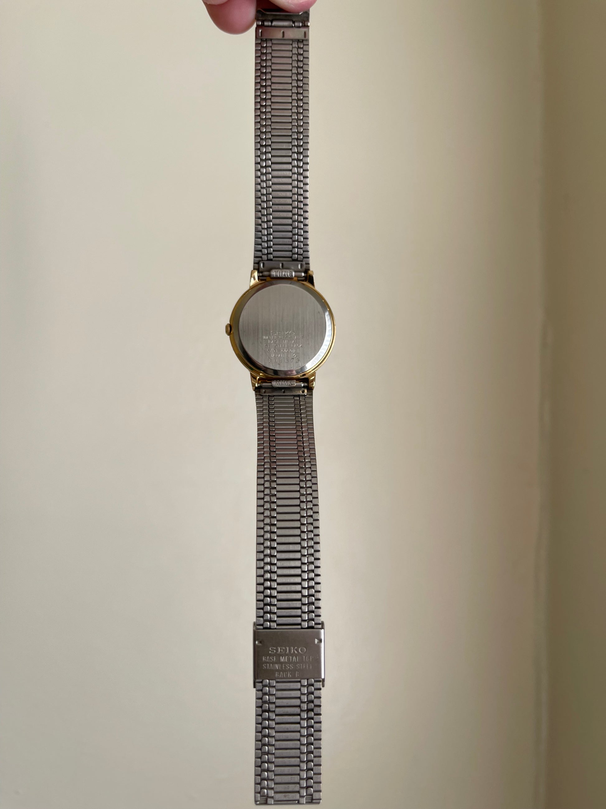 Seiko Vintage Black Dial Gold Tone Watch