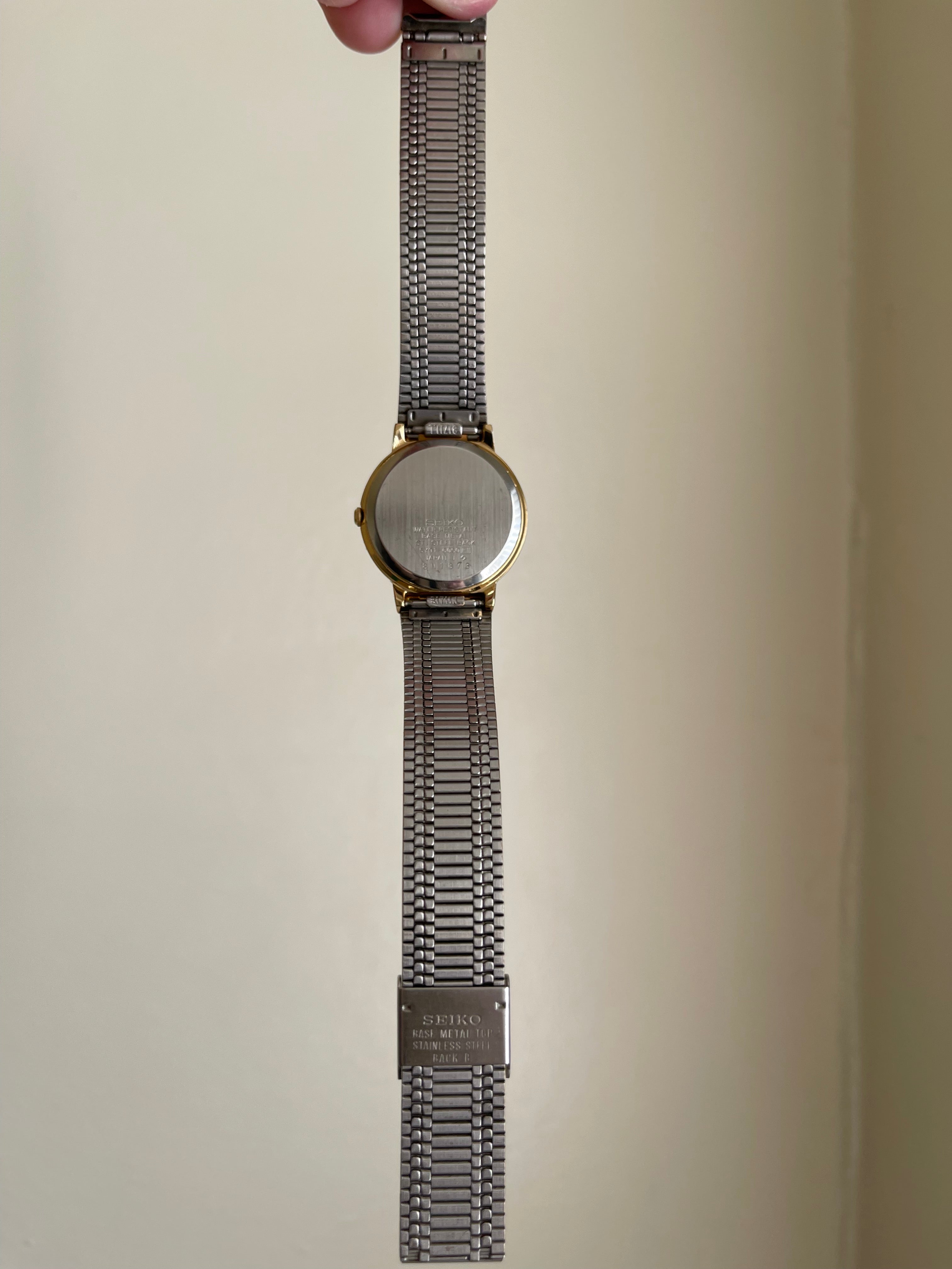 Seiko Vintage Black Dial Gold Tone Watch