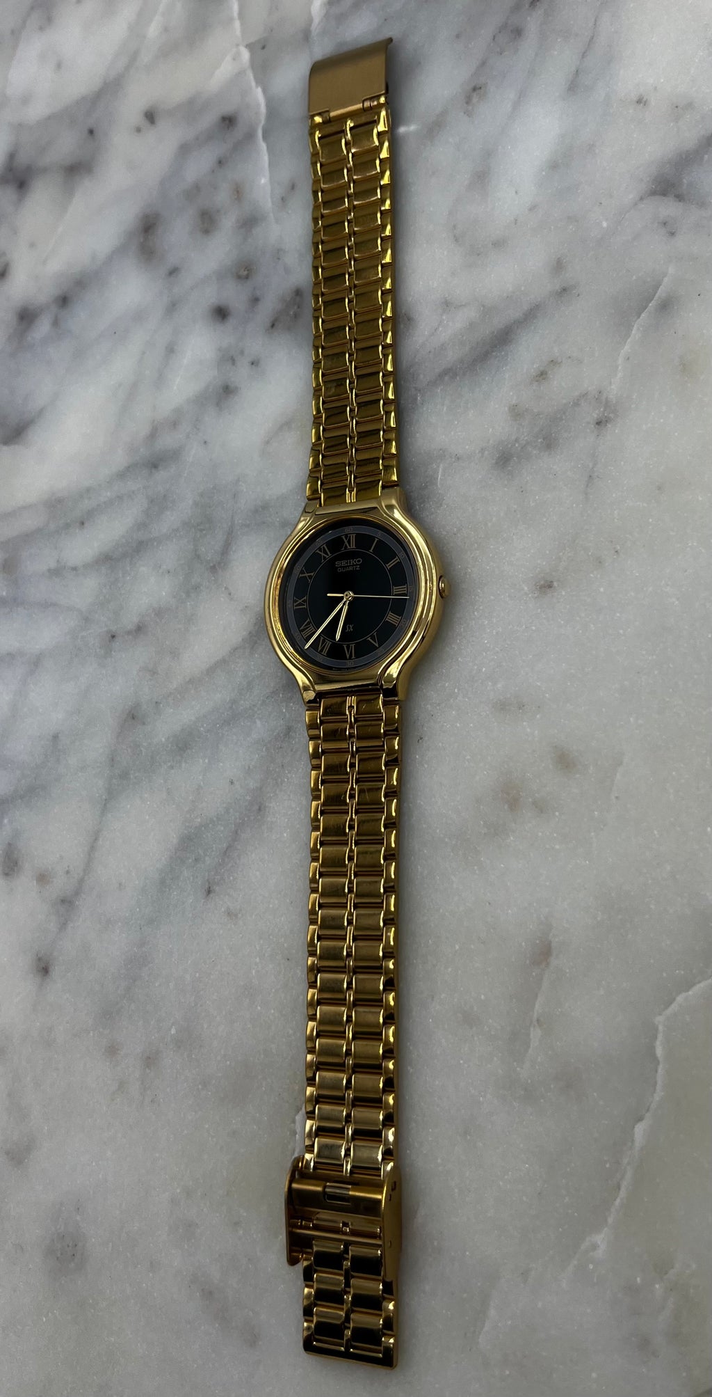 Seiko Vintage 90's SX Gold Tone Roman Gilt Dial Quartz Watch