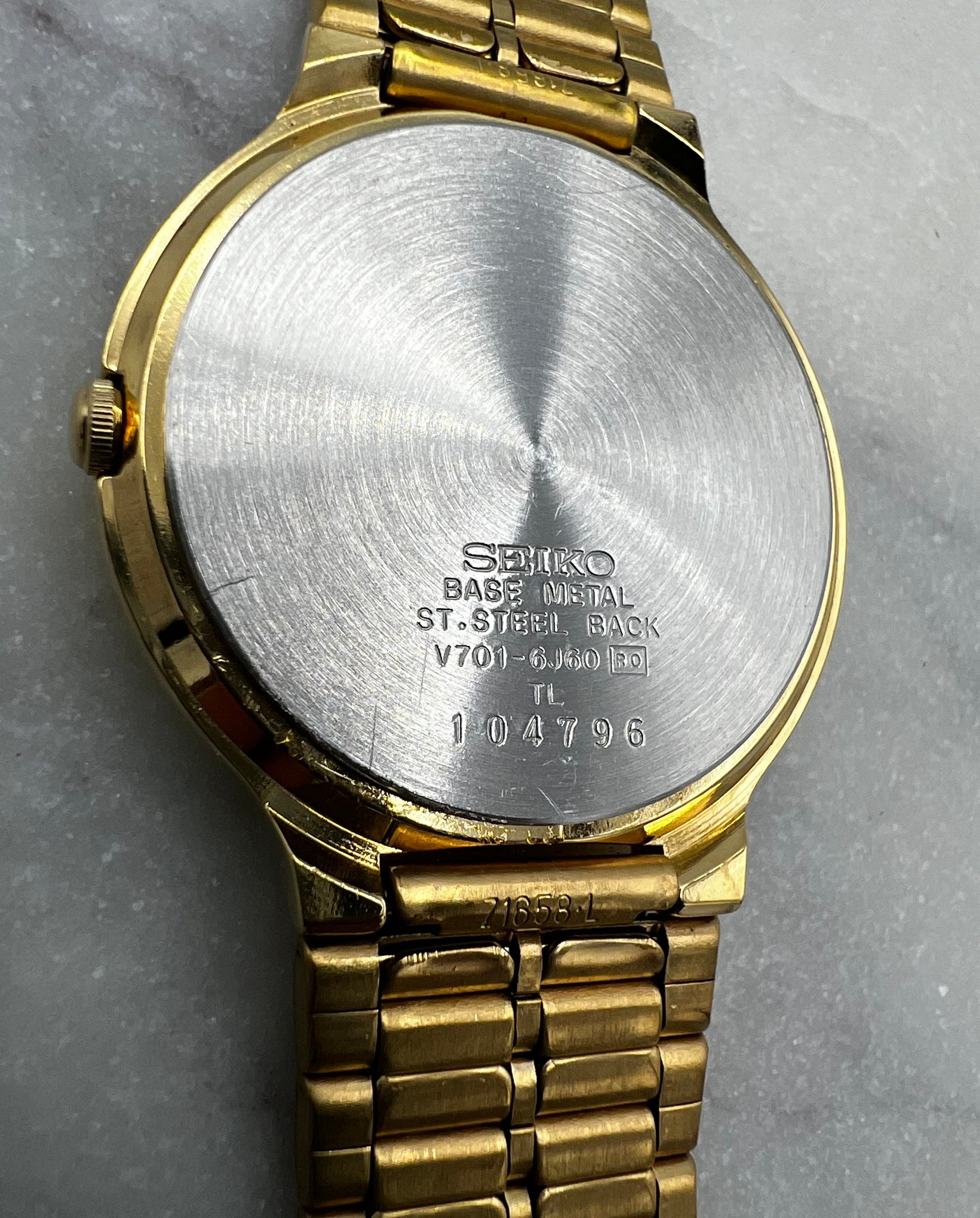 Seiko Vintage 90's SX Gold Tone Roman Gilt Dial Quartz Watch