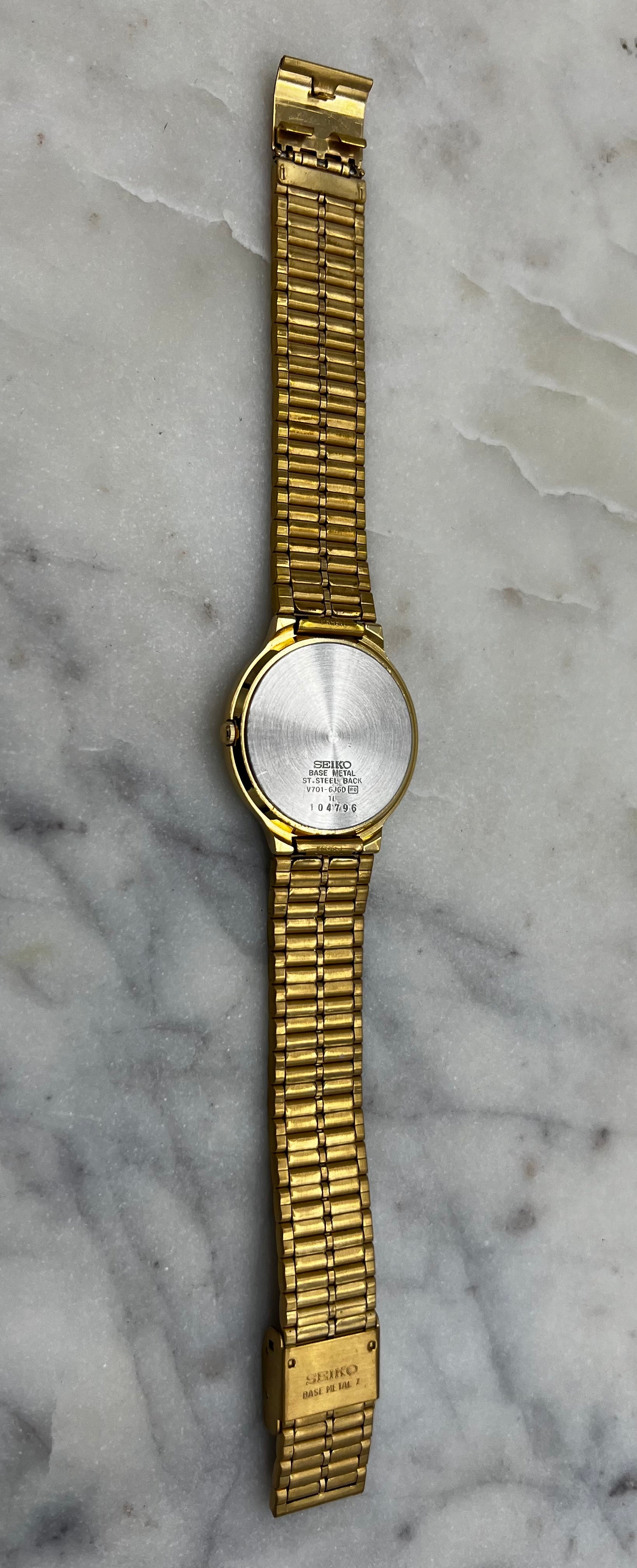 Seiko Vintage 90's SX Gold Tone Roman Gilt Dial Quartz Watch